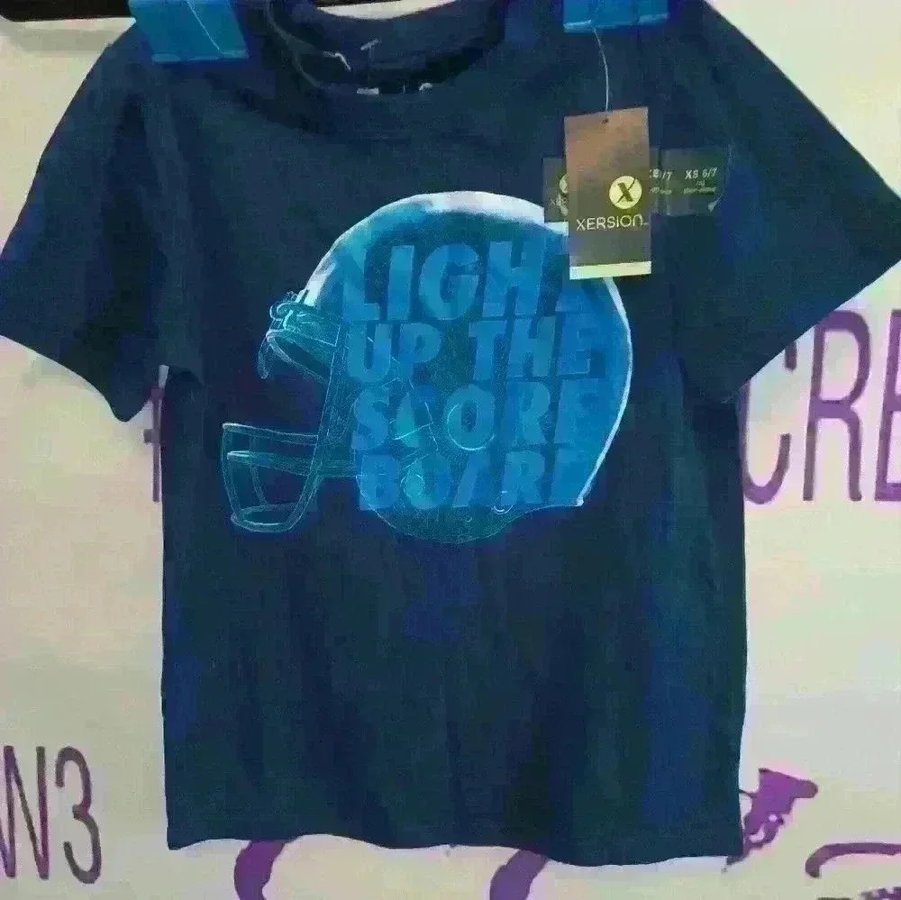 Boy Short Sleeve Graphic Tea Size Extra Small Football New With Tags